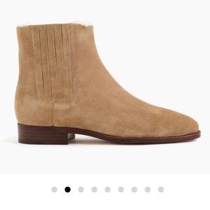 J.CREW Sherpa Lined Suede Chelsea Ankle Boots 7.5